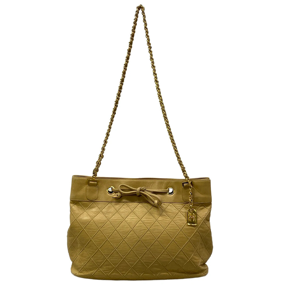 Chanel Bicolore Beige Lambskin Women's #338655C16B